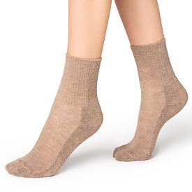 Dames warme sokken van viscose, beige
