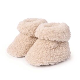 Elastische wollen kinderslofjes, beige