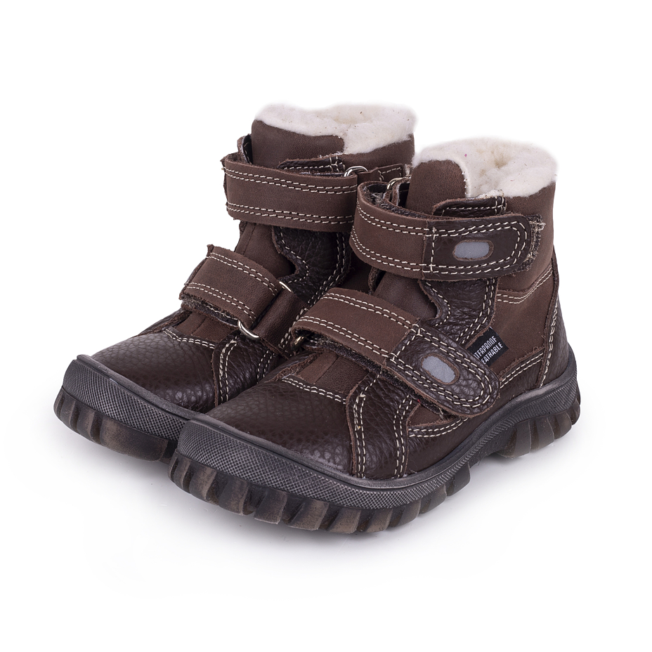 Kinderschoenen met schapenwol Bobo, bruin