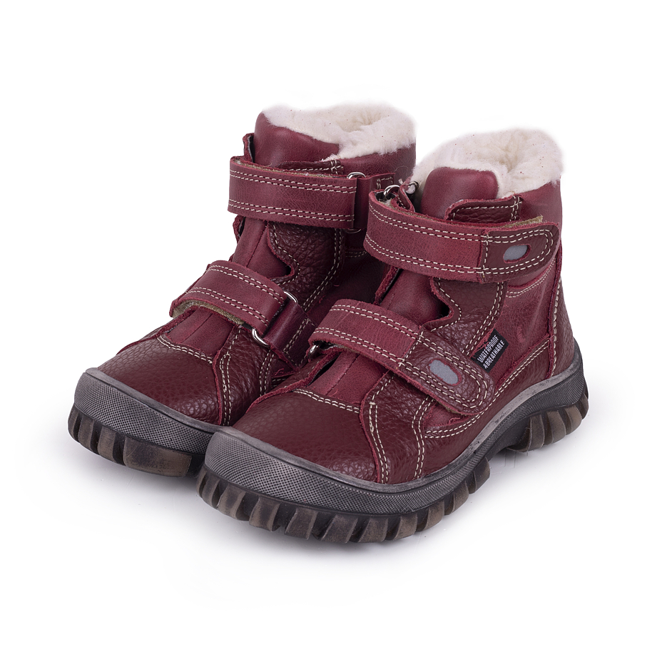 Kinderschoenen met schapenwol Bobo, rood