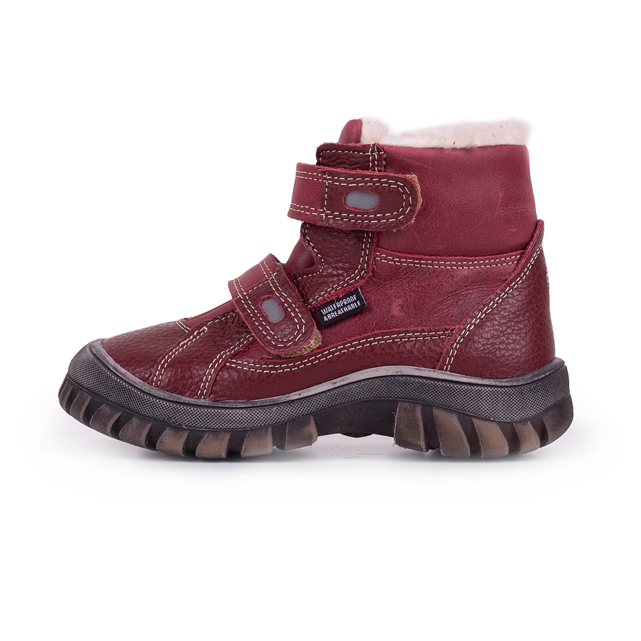 Kinderschoenen met schapenwol Bobo, rood